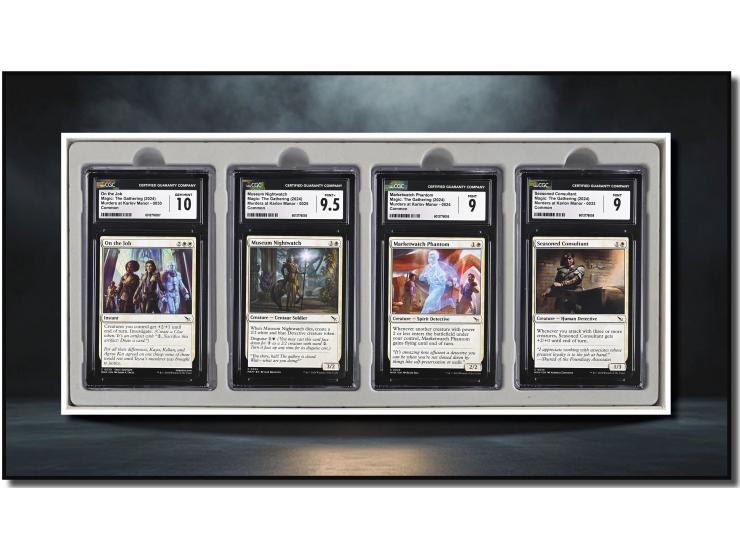 This curated set of four cards is a magnificent visual feast, paying homage to the mysterious and strategic core of the 2024 